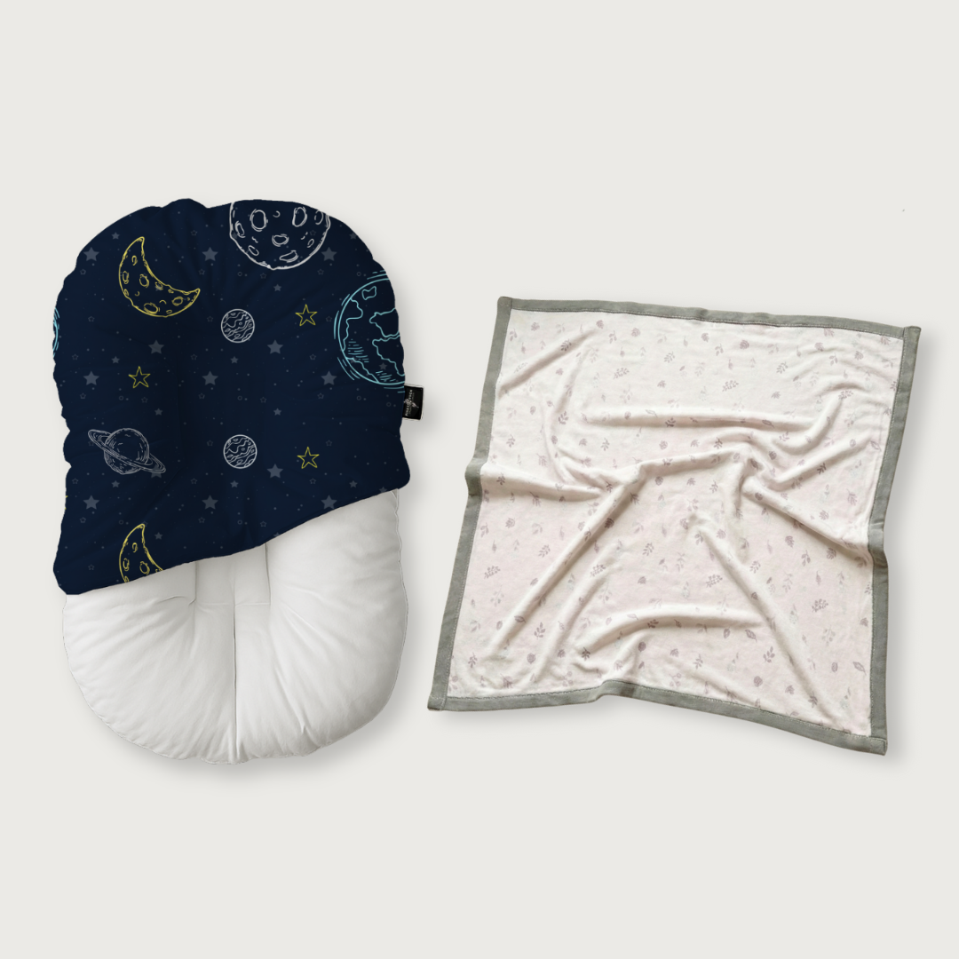 Duck-Down Infant Lounger + Bamboo Blanket Bundle