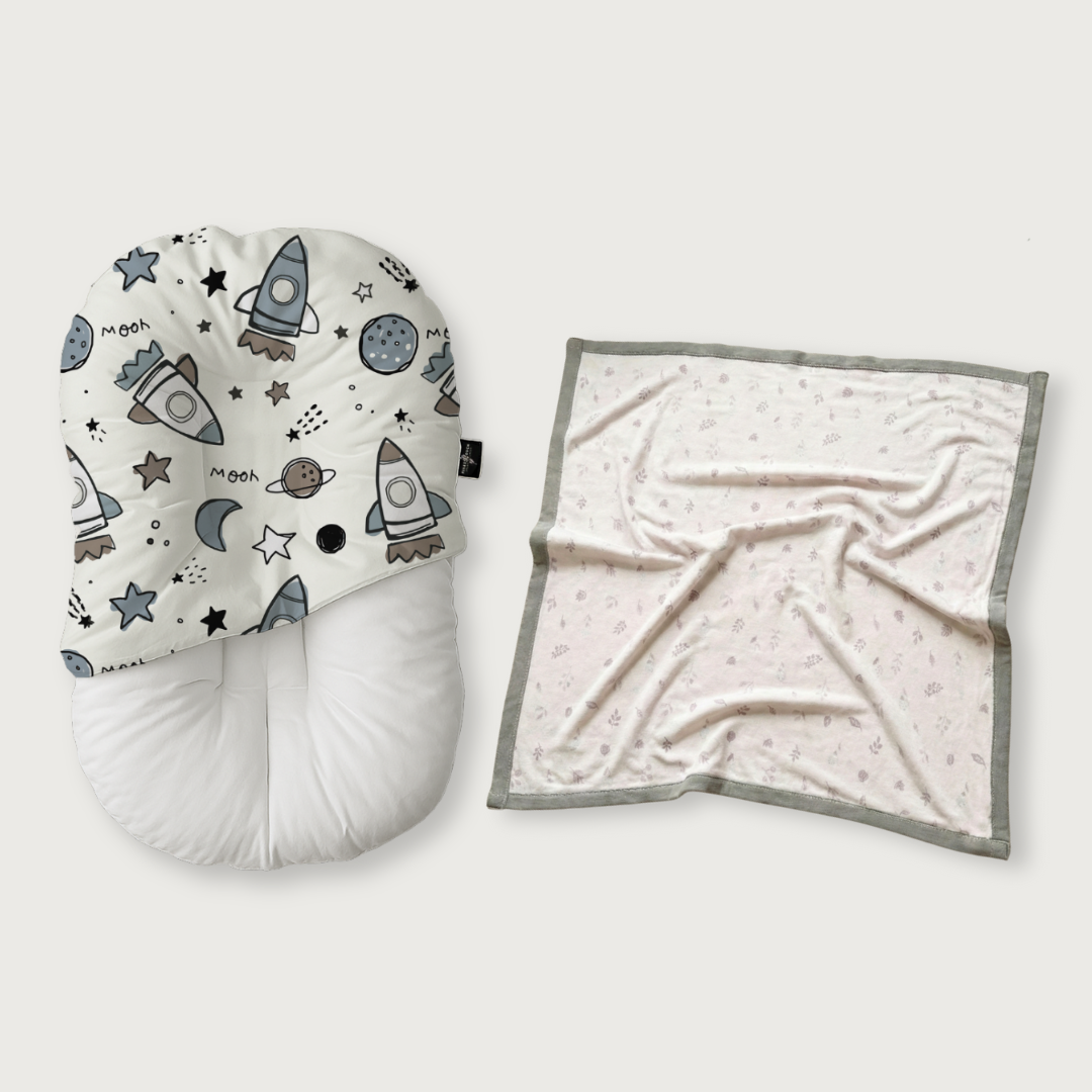 Duck-Down Infant Lounger + Bamboo Blanket Bundle