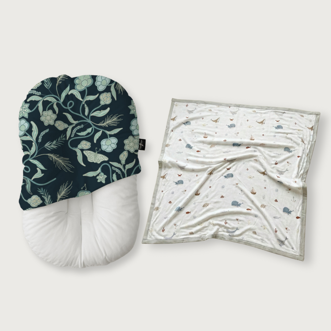 Duck-Down Infant Lounger + Bamboo Blanket Bundle