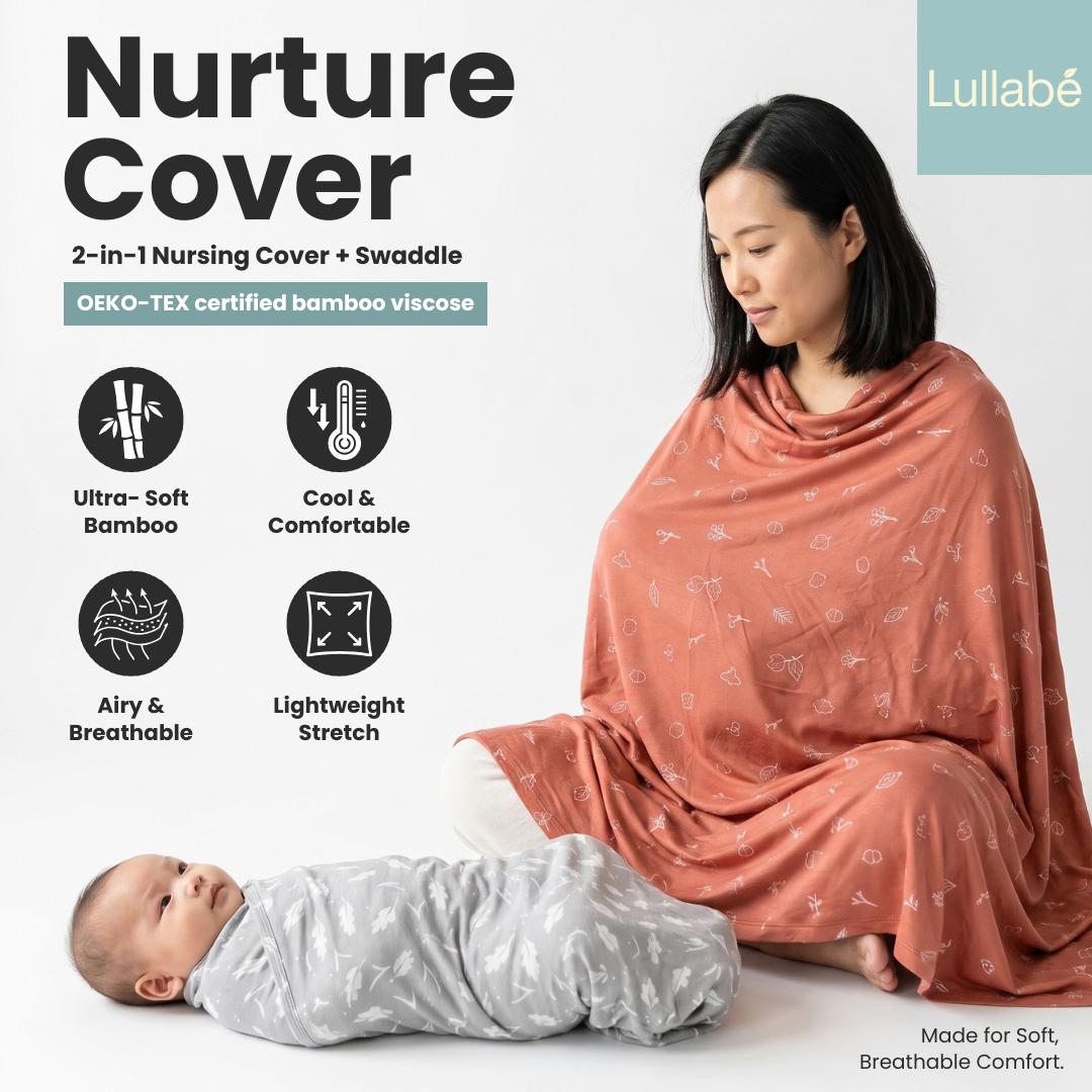 NurtureCover Lullabé X Finest Touch | Bamboo Nursing Cover For Breastfeeding and Baby Swaddle