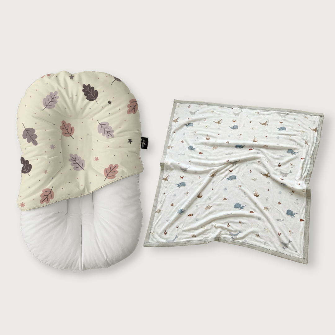 Duck-Down Infant Lounger + Bamboo Blanket Bundle