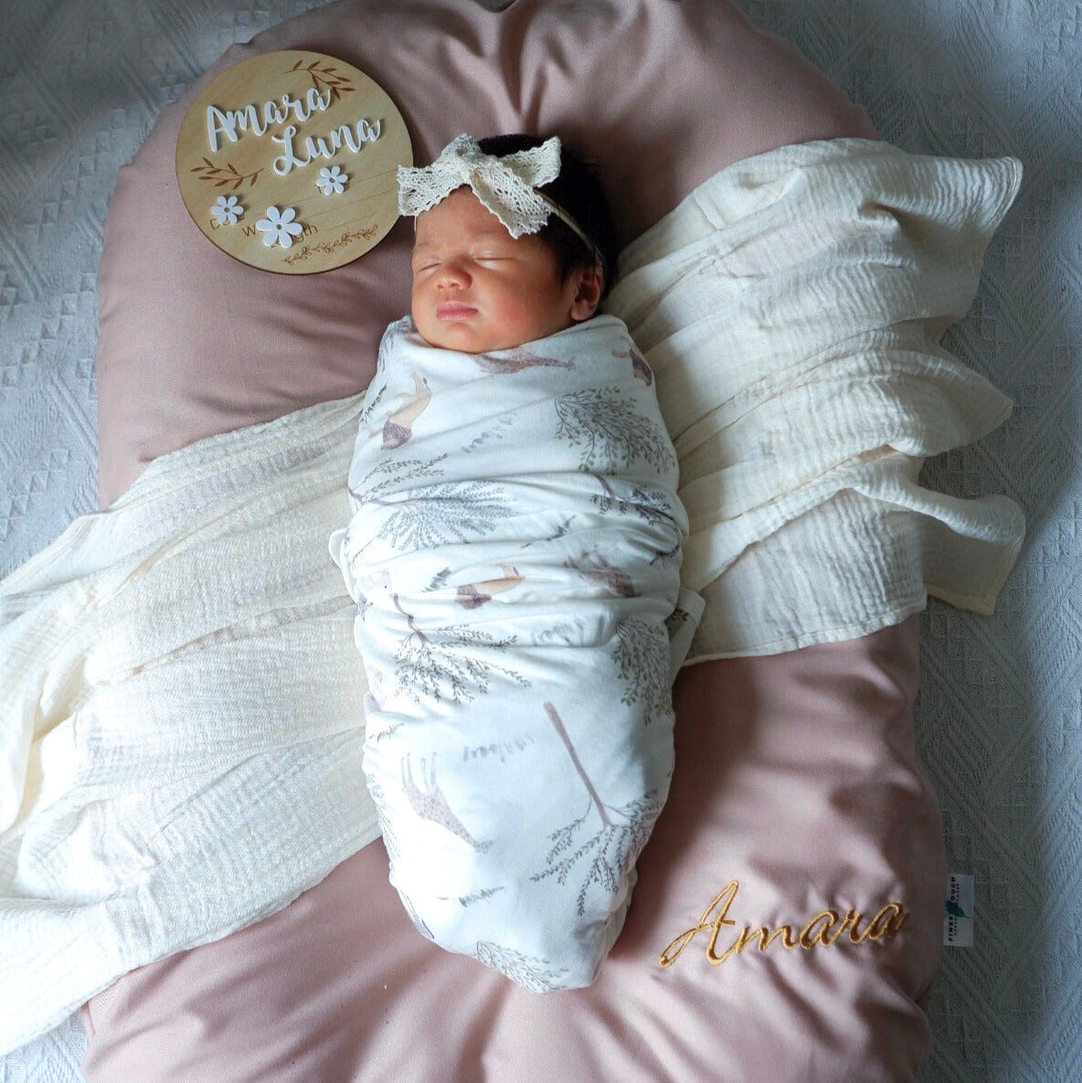 Organic Duck-Down Feather Infant Lounger | Co-Sleeping, Lounging, Play-Time