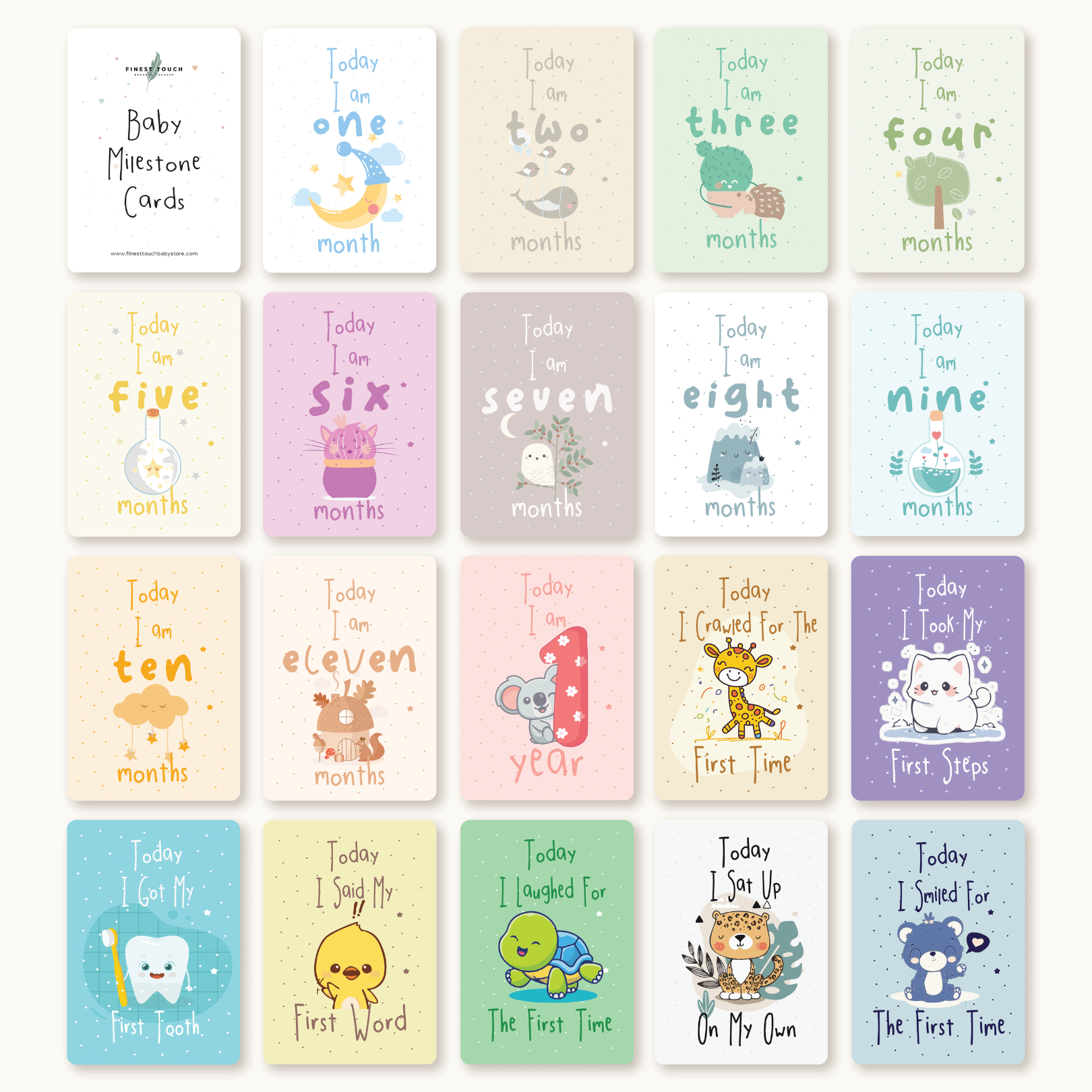 Baby Milestone Cards | 0 - 12 Months