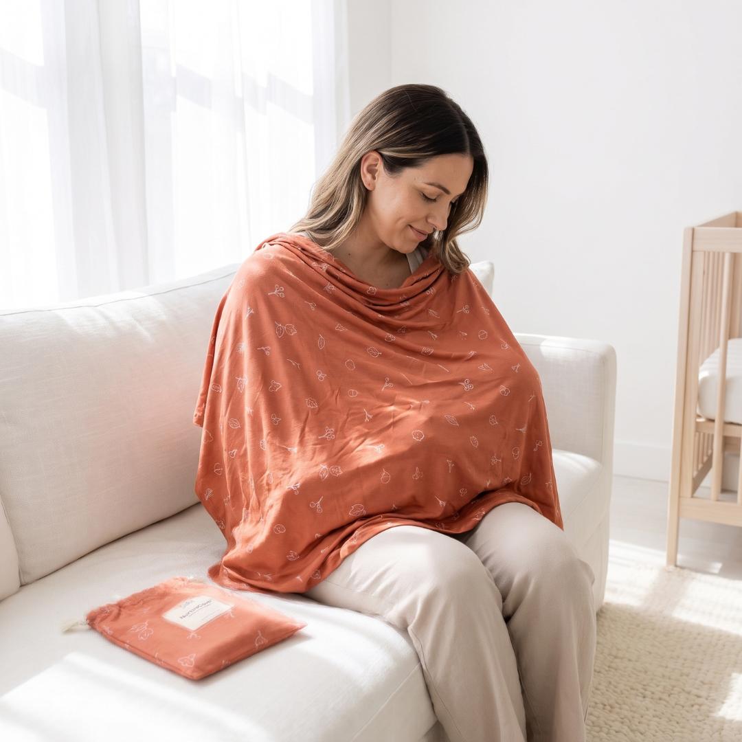 NurtureCover Lullabé X Finest Touch | Bamboo Nursing Cover For Breastfeeding and Baby Swaddle