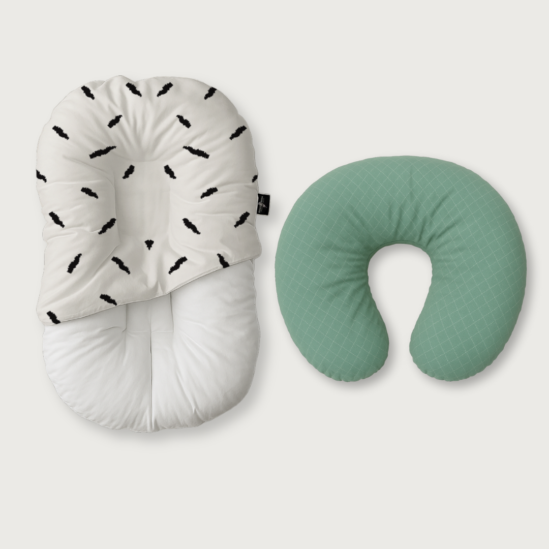 Duck-Down Infant Lounger + Crescent Pillow Bundle