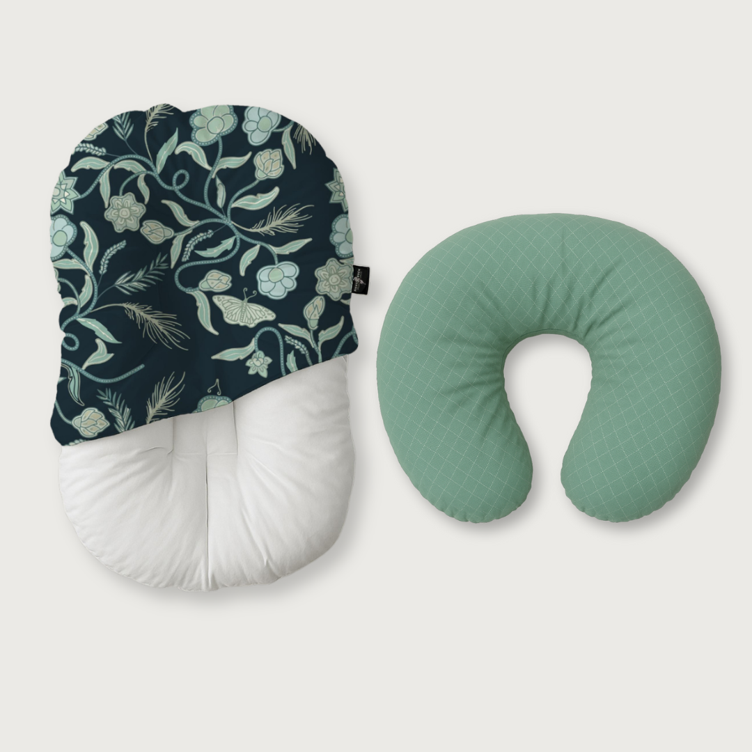 Duck-Down Infant Lounger + Crescent Pillow Bundle