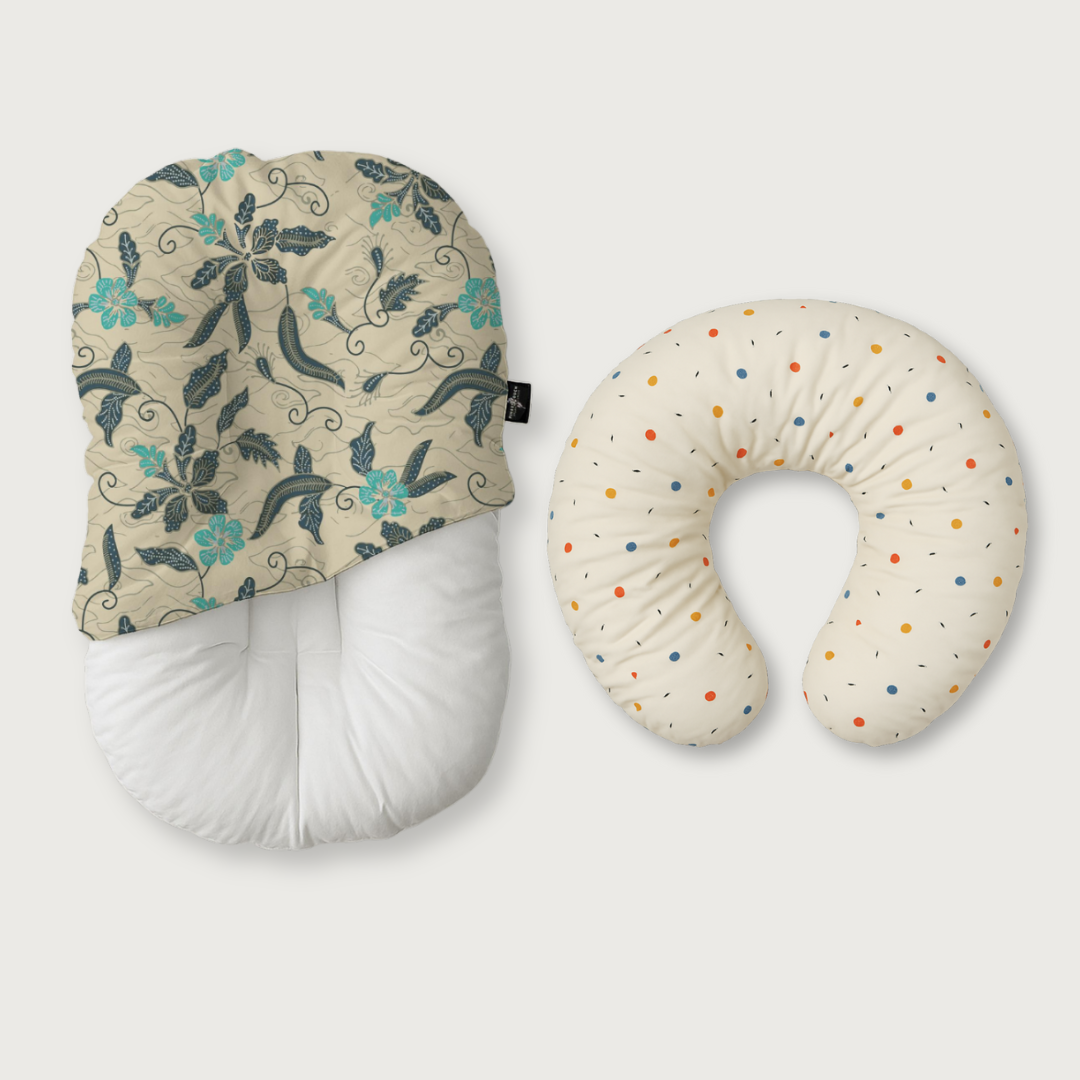 Duck-Down Infant Lounger + Crescent Pillow Bundle