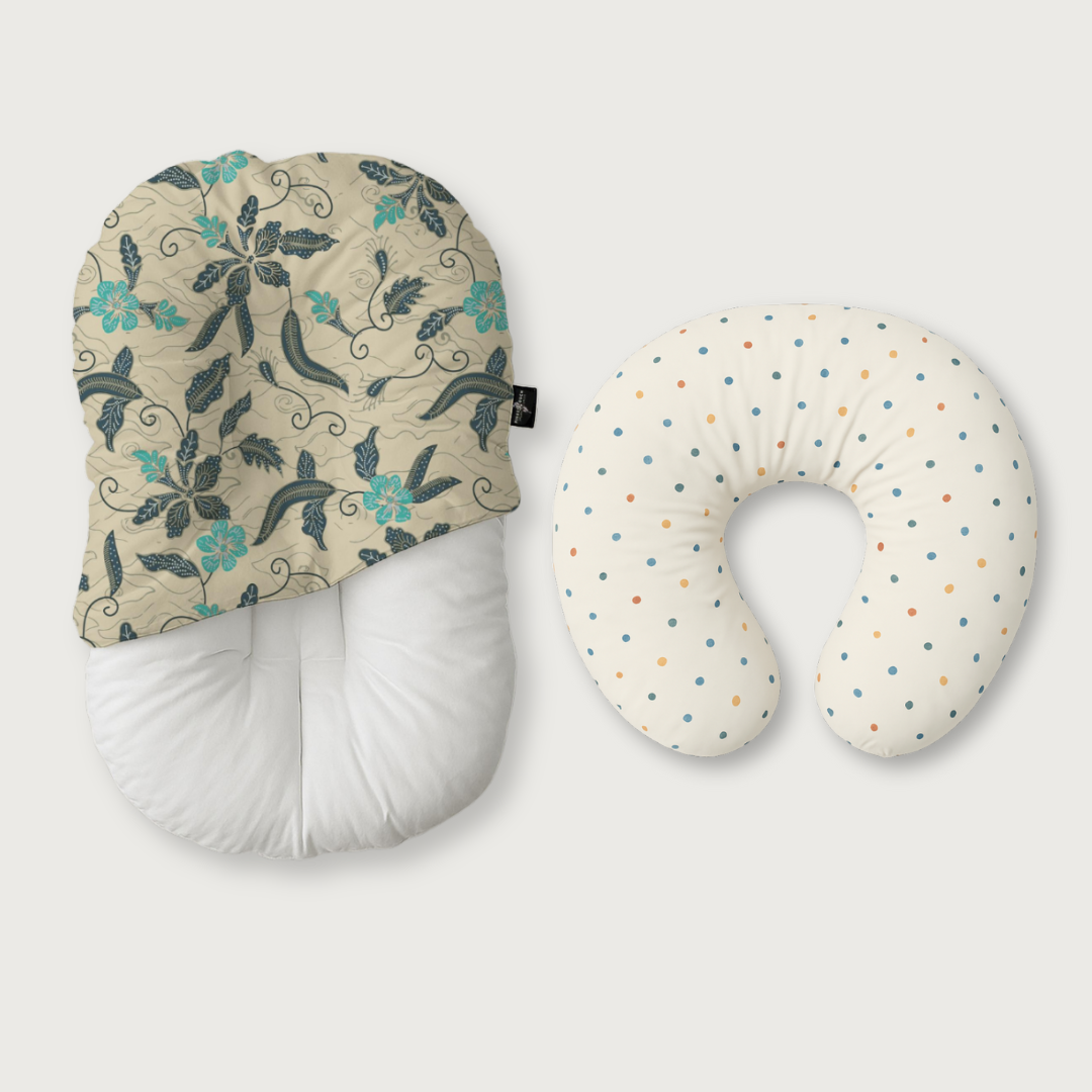 Duck-Down Infant Lounger + Crescent Pillow Bundle