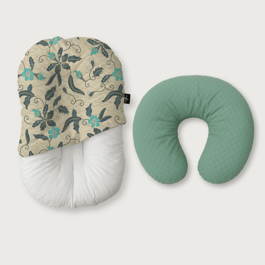 Duck-Down Infant Lounger + Crescent Pillow Bundle