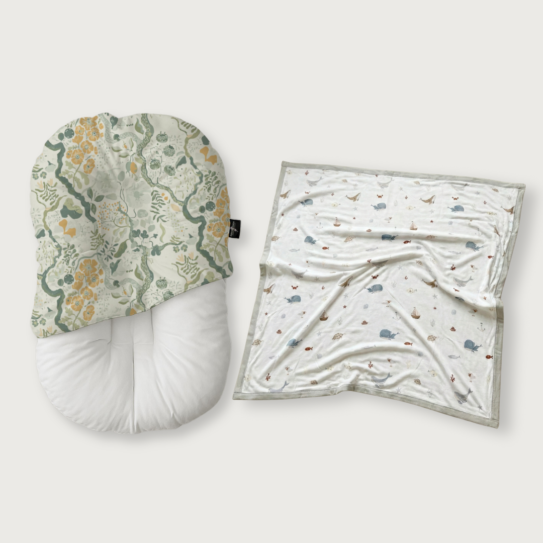 Duck-Down Infant Lounger + Bamboo Blanket Bundle