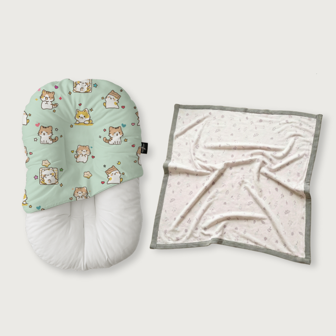 Duck-Down Infant Lounger + Bamboo Blanket Bundle