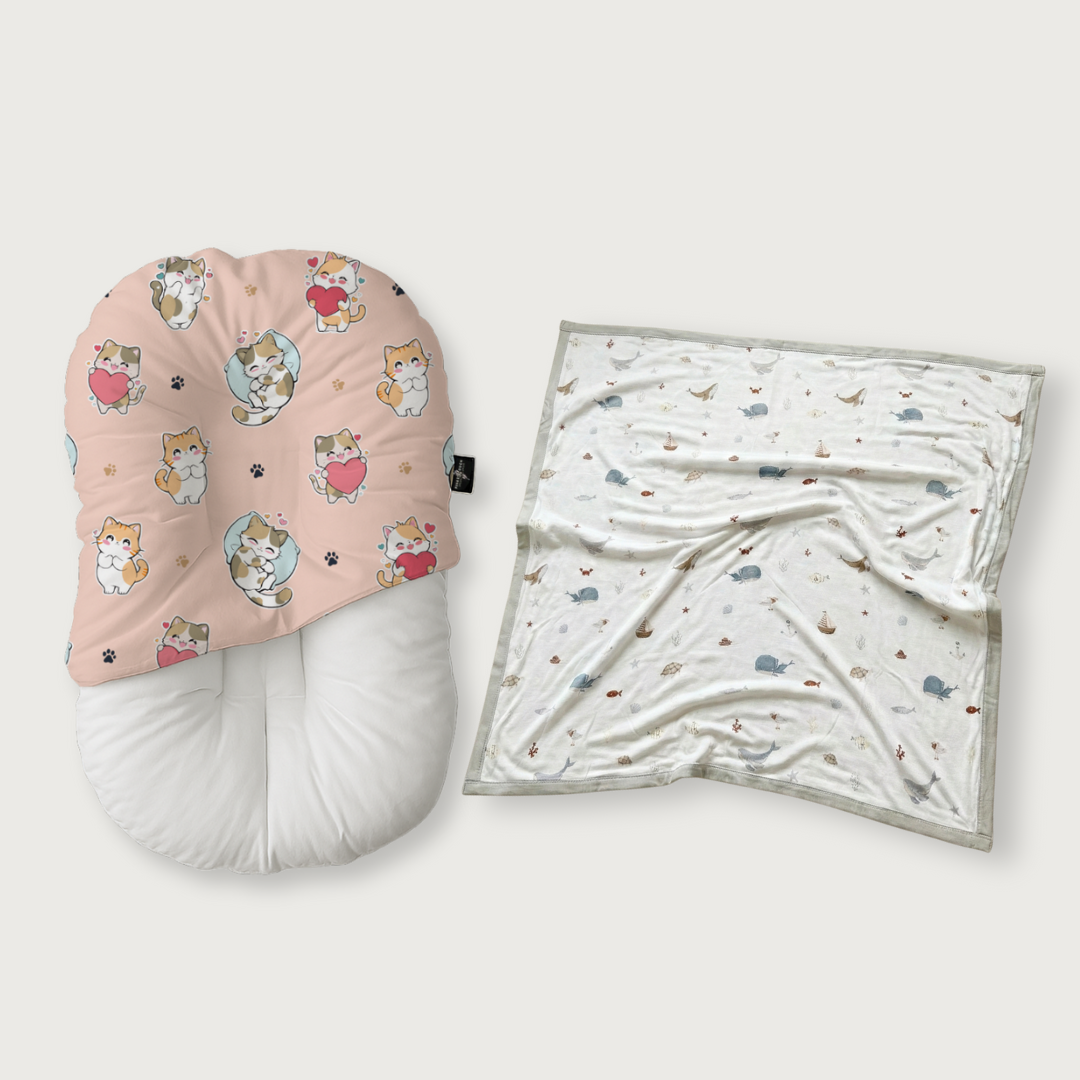 Duck-Down Infant Lounger + Bamboo Blanket Bundle