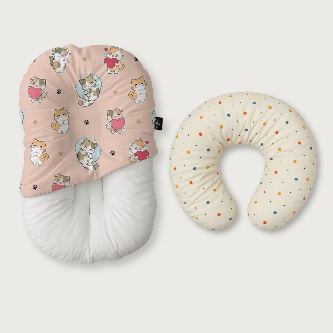 Duck-Down Infant Lounger + Crescent Pillow Bundle