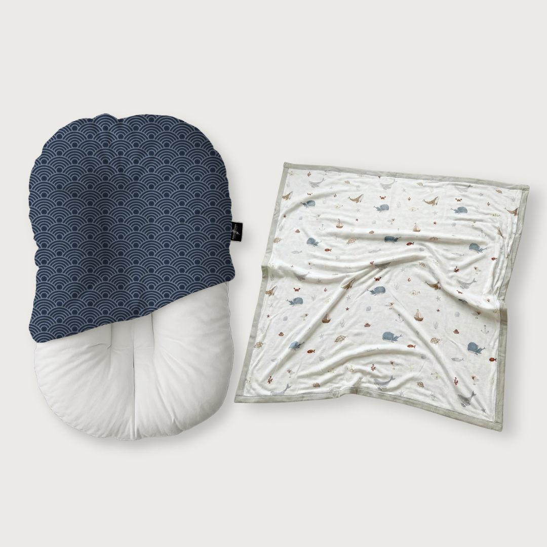 Duck-Down Infant Lounger + Bamboo Blanket Bundle