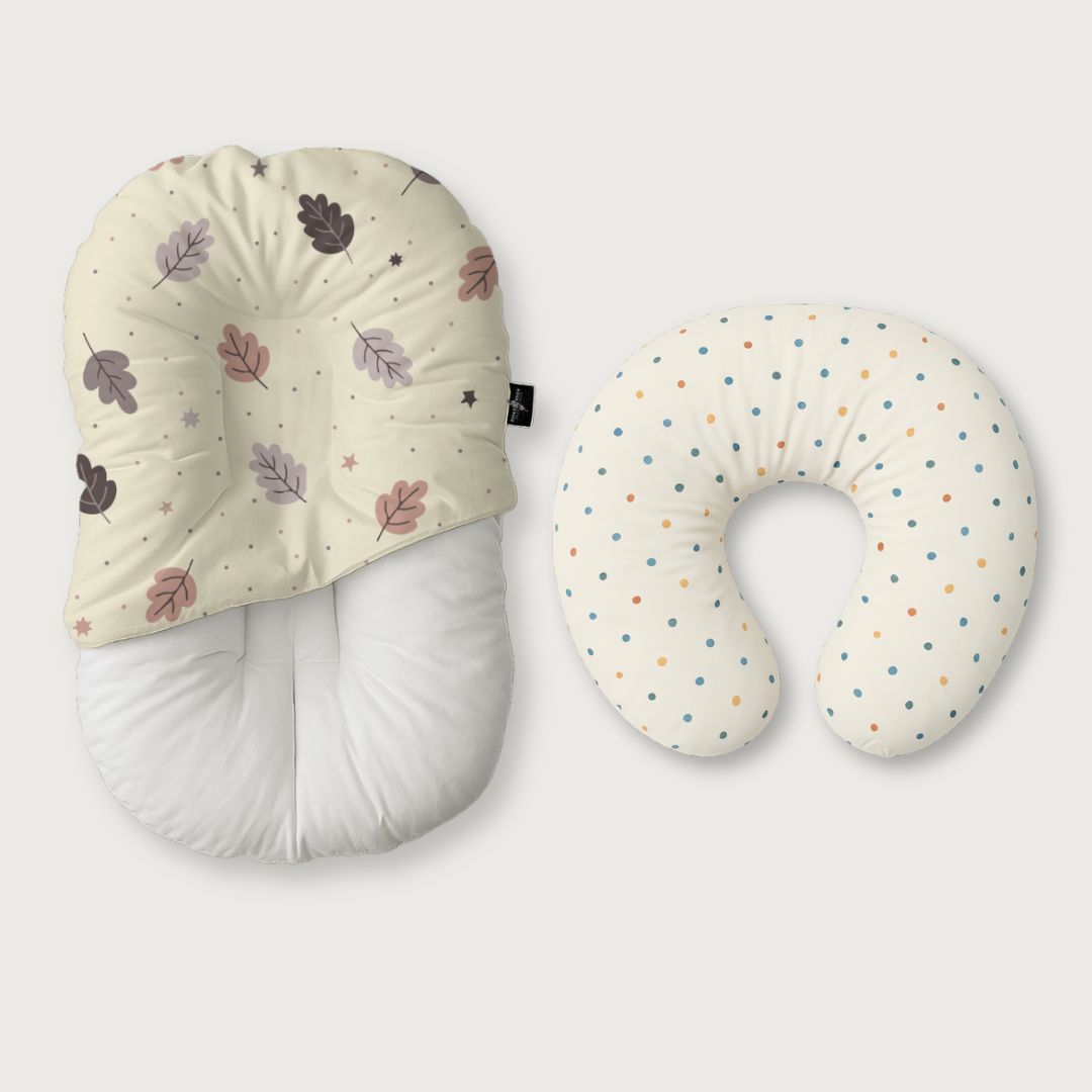 Duck-Down Infant Lounger + Crescent Pillow Bundle