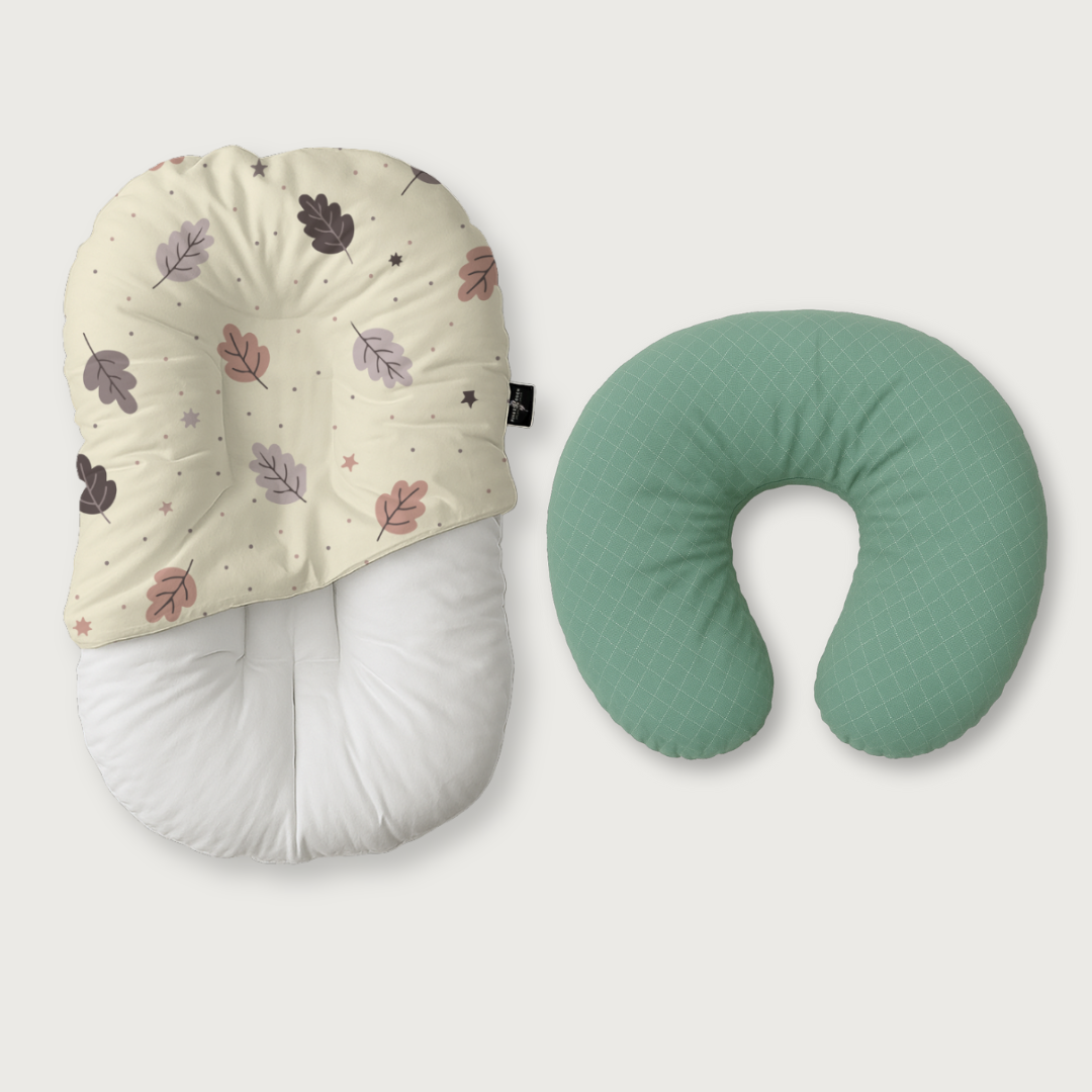 Duck-Down Infant Lounger + Crescent Pillow Bundle