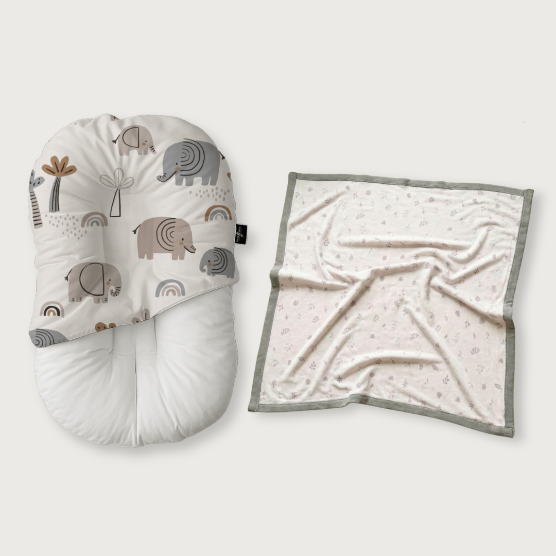 Duck-Down Infant Lounger + Bamboo Blanket Bundle