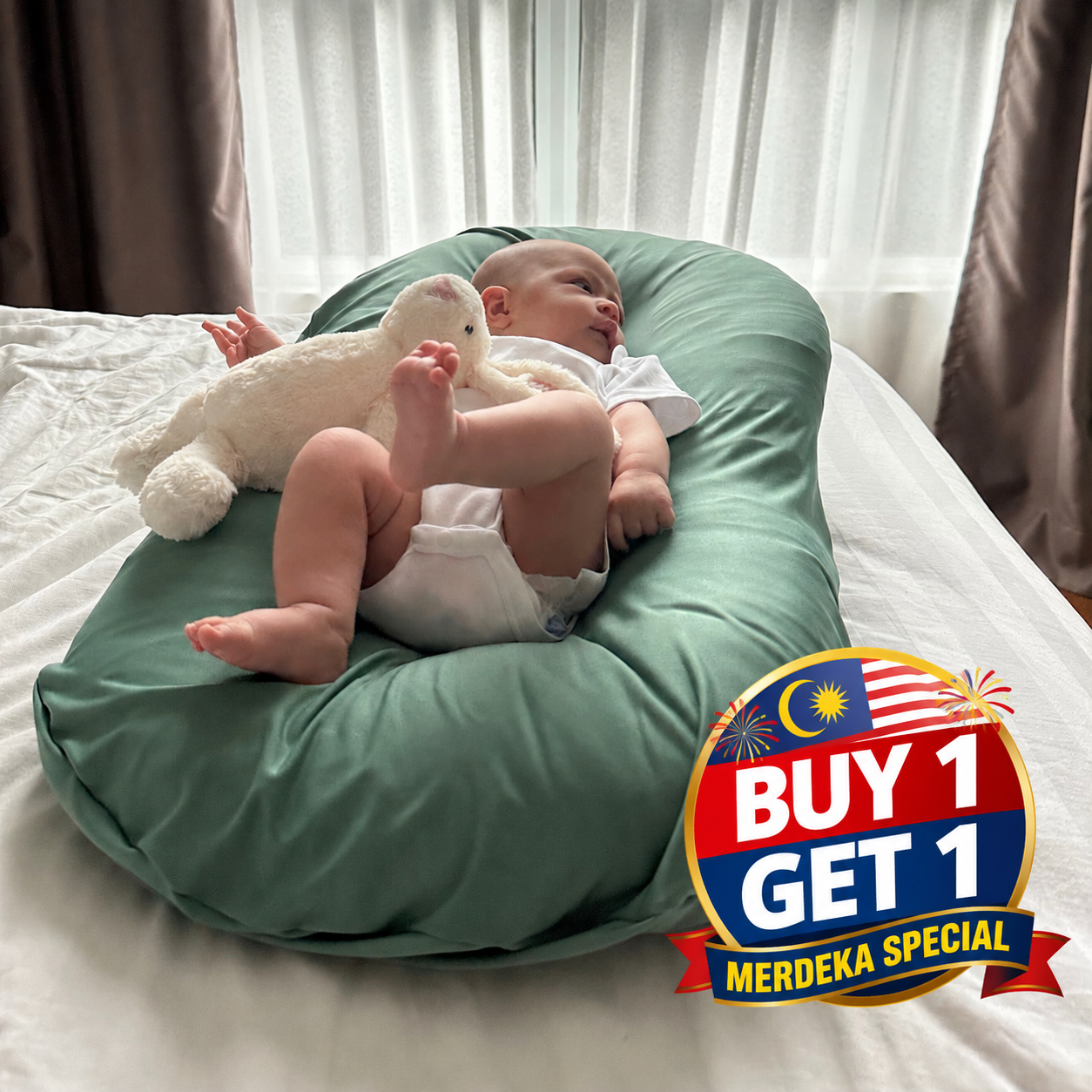 Organic Duck-Down Feather Infant Lounger | Co-Sleeping, Lounging, Play-Time