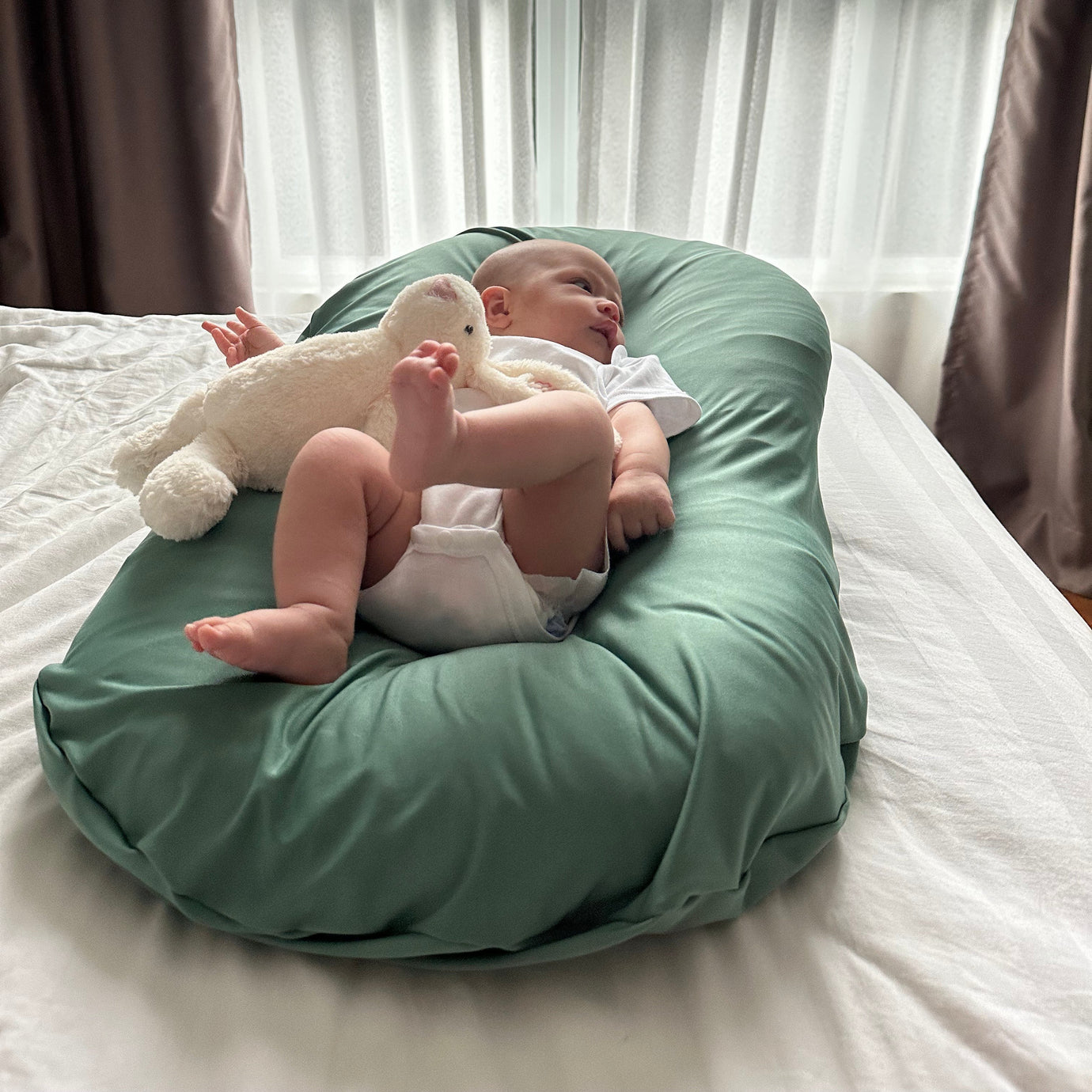 Organic Duck-Down Feather Infant Lounger | Co-Sleeping, Lounging, Play-Time