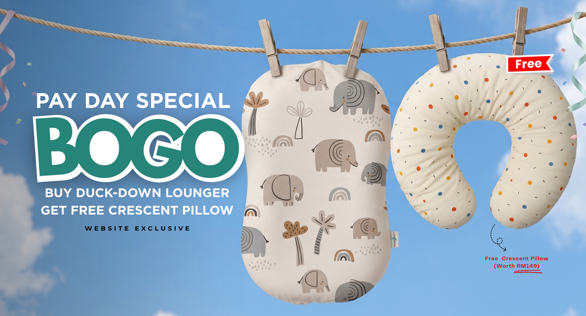 Payday BOGO: buy Duck Down Lounger, get a free Crescent Pillow worth RM149. Website only.